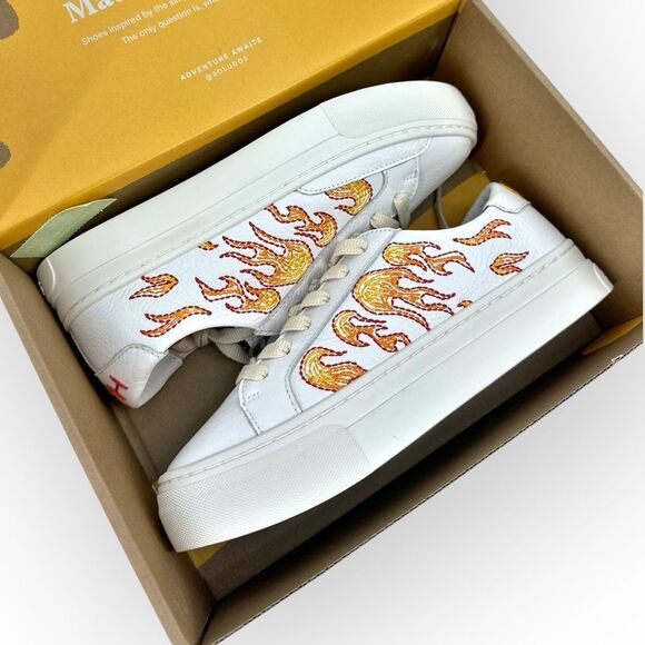 SOLUDOS Women’s Ibiza Platform Sneaker Hot Stuff Embroidered Sneaker NIB size 8 - Picture 10 of 10